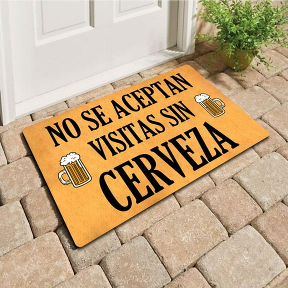 No Se Aceptan Visitas Sin Cerveza Mats for Front Door Entry Front Porch Doormat Non-Slip Carpet Rugs Floor Mat Decorative for Home Bathroom Kitchen Indoor 18x30 Inch