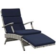 thumbnail image 3 of Modway Chaise Longue d'Extérieur en Rotin Osier pour Patio, Gris Pâle/marine, 3 of 10