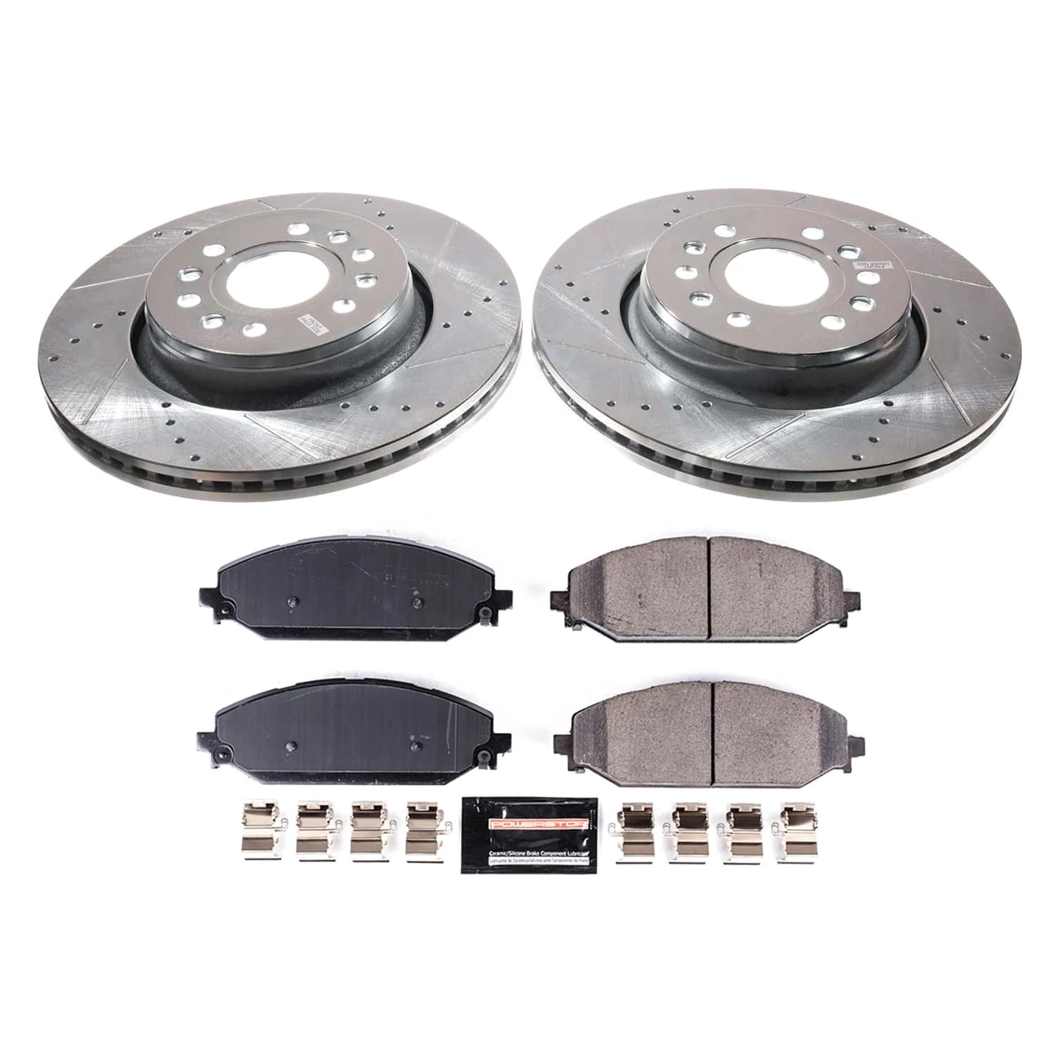 PowerStop Front Z23 Evolution Sport Carbon-Fiber Ceramic Brake Pad and Drilled & Slotted Rotor Kit Fits: JEEP Select Models K8843