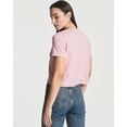 thumbnail image 3 of Real Essentials 4 Pack: Women's Cotton Short Sleeve Crop Top – Cropped Casual Crew Neck T-Shirts (Available In Plus Size), 3 of 6