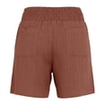 thumbnail image 6 of Linen Shorts for Women Summer Casual Lightweight Elastic High Waist Wide Straight Leg Loose Beach Shorts with Pockets, 6 of 7