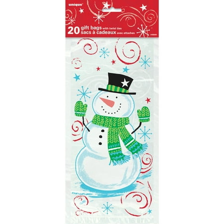 - Snowman Swirl Holiday Cellophane Bags, 20ct
