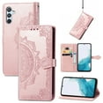 thumbnail image 1 of SaniMore for Samsung Galaxy A34 5G 2023 Wallet Case with Embossed Mandala PU Leather Flip Protection Wrist Strap Credit Card Holder Pocket Kickstand Shockproof Case for Galaxy A34 5G, Rosegold, 1 of 9