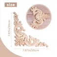 thumbnail image 4 of 20X20Cm Caucho Madera Roble Tallado Esquina Onlay Apliques Gabinete Sin Pintar, 4 of 5