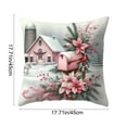thumbnail image 3 of Yyuenw Pink Christmas Decorations Winter Snowman Pillow Cover for Sofa Bed Couch, Snow Baby Xmas Tree Pattern Throw Pillow Case for Living Room, Cotton Cushion Cover 18 x 18", 3 of 8