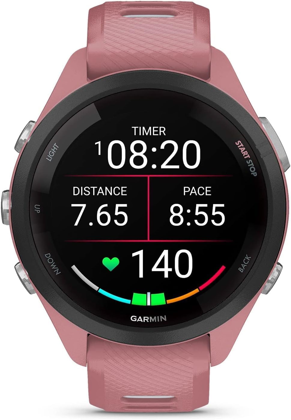 Garmin Forerunner 265S Running Smartwatch, Colorful AMOLED Display, Light Pink and Powder Gray