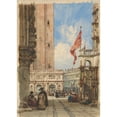thumbnail image 2 of William Wyld 14x18 Gold Ornate Wood Frame and Double Matted Museum Art Print Titled - St. Mark's Square, Venice, with Loggetta (ca. 1840), 2 of 4