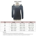 thumbnail image 2 of Cold Shoulder Blouse Top Plain Color Long Sleeve Cold Shoulder Shirt for Women Dating Black XL, 2 of 3