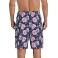 thumbnail image 3 of Kdxio Flowers Print Mens Sleep Shorts Bottoms Soft Comfy Pajama Wear Pants with Drawstring Pockets, 3 of 7