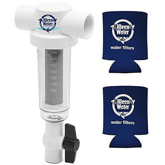 Rusco Vu-Flow and Campbell Alternative Spin Down Filter - 250 Mesh Sand and Sediment Filter - 1 Inch Slip Fit PVC Connection - 20 Gallon Per Minute Flow Rate - Two KleenWater Can Holders