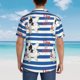 thumbnail image 4 of Fotbe Bulldog Friend Camisa Hawaiana para Hombre Unisex – Camisa Casual de Verano con Botones de Manga Corta de Algodón y Lino,Large, 4 of 7