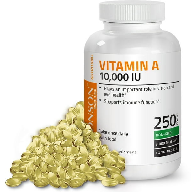 Vitamin A 10,000 IU Premium NonGMO Formula Supports Healthy Vision