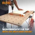 thumbnail image 3 of Mesa de trabajo Bora Centipede para caballos de sierra con soporte de trabajo Bora Centipede - 24"" x 48"" - Incluye tapa de madera con orificios para perros de 3/4" + 6 manijas de bloqueo de giro ráp, 3 of 5