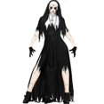thumbnail image 1 of Plus Size Scary Nun Costume for Women, Sinister Outfit, Gothic Dress-Up, Dark Dress Halloween CostumeWomen\'s Dreadful Nun Costume, 1 of 5