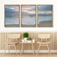 thumbnail image 3 of IDEA4WALL Framed Canvas Print Wall Art Set of 3 Serene Beach Sunset Ocean and Sky Landscape Modern Art Wall Decor Nature Scenery Sea Wave Prints Minimal Artwork For Home Decor - Natural 16"x24"x3, 3 of 5