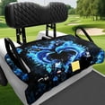 thumbnail image 4 of XYZCANDO Blue Dolphin Floral Golf Cart Seat Cover | 4 Storage Pockets Non-slip Washable | Fits 2-Seat EZGO Club Car Yamaha, 4 of 8
