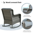 thumbnail image 4 of OC Orange-Casual Set of 2 Patio Resin Wicker Rocking Chair w/ Cushions, Outdoor Furniture Gray Cushions, 4 of 7