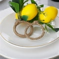 thumbnail image 2 of Lemon Napkin Rings Set Of 6 Lemon Vine Leaf Napkin Holders for Dining Table Decor Banquet Wedding Bi yellow plastic, 2 of 6