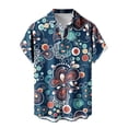 thumbnail image 2 of Alkepwun Plus Size Hawaiian Shirt for Men Summer Boho Floral Beach Shirts Casual Short Sleeve Button Down Shirts Ethnic Party Tops Vacation Shirt on Clearance, 2 of 4