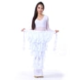 thumbnail image 4 of Belly Dance Hip Scarf Egypt Style Belt Skirt Latin Dance Tassel Wave Skirt for Outfit,1,1,1,One Size,White, 4 of 6