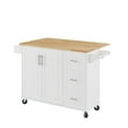 Kitchen Island with Drop Leaf Countertop, Rolling Kitchen Island Cart