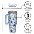 thumbnail image 4 of OBREWU Pioneer Flower Tumbler with Handle and Lid,Pioneer Flower 40oz Double Wall Vacuum Insulated Tumbler,Cups Gift for Women and Men, 4 of 7