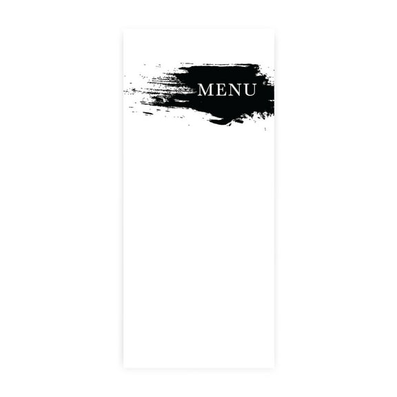 Koyal Wholesale Black Brushstroke Printable Wedding Paper Menu Cards for DIY Printer, Pack of 52