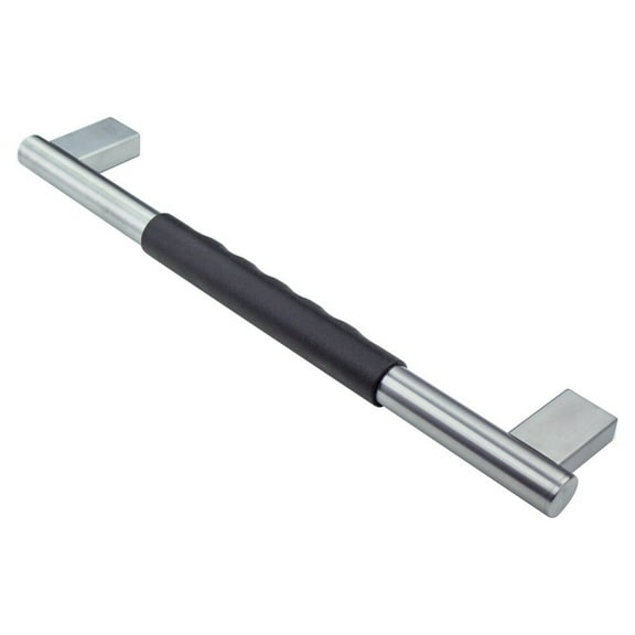 Transolid MSB18BS Maddox 18-inch Grab Bar with Black Rubber Handle, Brushed Stainless