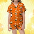 thumbnail image 2 of LUOGENLI Girls Pajamas Size 10-40 Sets Kids V Neck Printed Short Pajama Set Comfortable Sleepwear for Boys and Girls Soft Loungewear for Everyday Wear Girls Pajamas Size 6-17 Orange Size 10-11 Years, 2 of 4