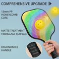 thumbnail image 2 of Pickleball Paddles Set Of 2, Fiberglass Surface, Vibrant Rainbow Print, 4 Balls & Bag, 2 of 5