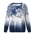 thumbnail image 4 of Qiopertar Mode Femmes Décontracté Manches Longues Col Rond Imprimé Chandail en Molleton Hauts Blouse Offres de la Semaine Liquidation Moins de 5$ jusqu'à 90 % de Réduction, 4 of 4