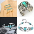 thumbnail image 4 of EOEMY 925 Silver Women Turquoise Open Bangle Cuff Bracelet Wedding Jewelry Gift-#1, 4 of 5