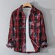 thumbnail image 1 of Blusa y camisa de manga larga con cuello vuelto para hombre, estilo casual, de color liso, con botones, de poliéster., 1 of 5