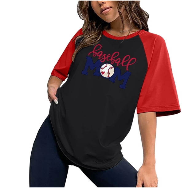 Camiseta holgada cómoda debajo de la cintura con cuello redondo y estampado elegante para mujer, blusa de manga corta, Tops informales OAVQHLG3B Store lin121212
