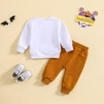 thumbnail image 4 of Bjutir Toddler Boys Long Sleeve Pumpkin Letter Prints Tops And Pants Child Kids 2Pcs Set Outfits Kids Clothes, 4 of 6