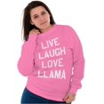 thumbnail image 3 of Live Laugh Love Llama Alpaca Humor Women Crewneck Sweatshirt Brisco Brands 2X, 3 of 6