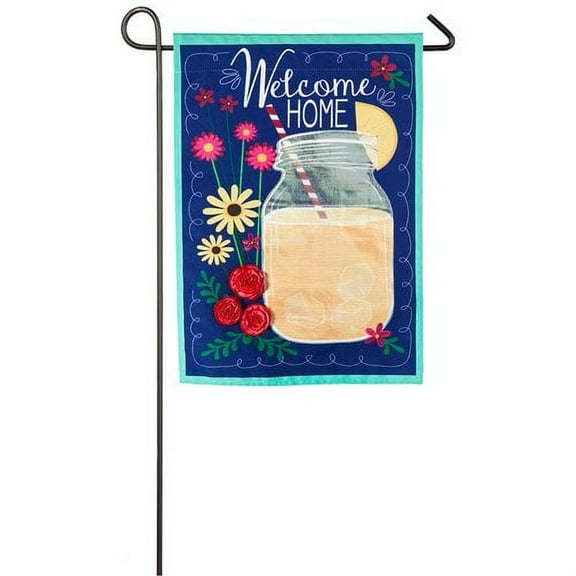 Evergreen Flag & Garden Welcome Home 2-Sided Linen 1'6 x 1'0.5 ft. Garden Flag