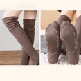 thumbnail image 2 of G&Y Breathable Thin Thigh High Socks for Women, All Season Comfort Stockings for Boots, 2Pairs, Black, 2 of 4