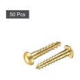 thumbnail image 3 of Tornillos para madera Uxcell M3 x 16mm con cabeza redonda ranurada de latón, paquete de 50, 3 of 5