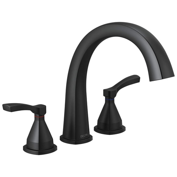 Grifo romano para bañera Delta Faucet Stryke T2777-BL, negro mate