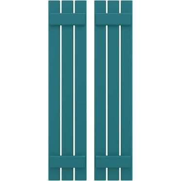 Ekena Millwork 11 1/2"W x 67"H Americraft Three Board (2 Batten) Exterior Real Wood Spaced Board-n-Batten Shutters (Per Pair), Antigua