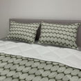 thumbnail image 2 of Abstract Comforter & Sham Bedding Set, Ogee Pattern Circular Motifs Calm Tones Duo-Tone Illustration, 3 pcs Duvet Set Microfiber Filling Quilt, 5 Sizes, Olive Green Off White, by Ambesonne, 2 of 4