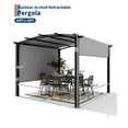 thumbnail image 4 of BeesClover Pergola Arquée Extérieure 10x10 Pieds, Gazebo en Aluminium Robuste avec Auvent Rétractable, Résistant aux UV pour Terrasse Jardin Porche Pelouse, 4 of 7