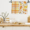 thumbnail image 6 of Fall Kitchen Dish Towel 18 x 26 Inch Maple Leaves Plaids Dishcloth Autumn Decorative Hand Drying Tea Towel for Thanksgiving Harvest Home Kitchen Cooking Baking Cleaning, 2Pcs, 6 of 6