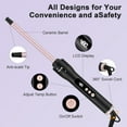 thumbnail image 4 of 2 in 1 Curling Iron Set with 1/2" & 1" Interchangeable Wands | Dual Voltage | Fast Heat Up 30s | Ceramic Coated Hair Curler for Travel, 4 of 7