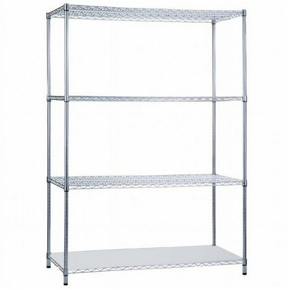 R&B Wire SU184872SOL 18 x 48 72 in. Shelving Unit with Solid Bottom 16 Gauge Powder Coated Shelf