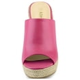 thumbnail image 6 of BLISSFUL STEP Women's Shoes Wedge Heel Open Toe Espadrille Platform Mules Hot Pink 7, 6 of 8