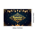 thumbnail image 1 of Ramadan Kareem Backdrop Banner Decorative Lanterns Mosque Design for Eid Mubarak Party Islamic Celebration Photography Props Home Decor Background, 1 of 4