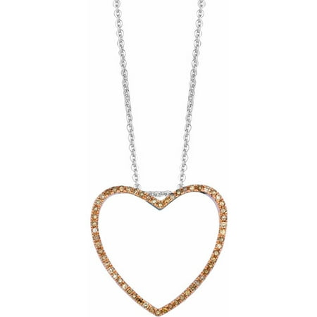 0.3 Carat T.W. Diamond Rose Gold-Plated Sterling Silver Small Heart Stackable Pendant