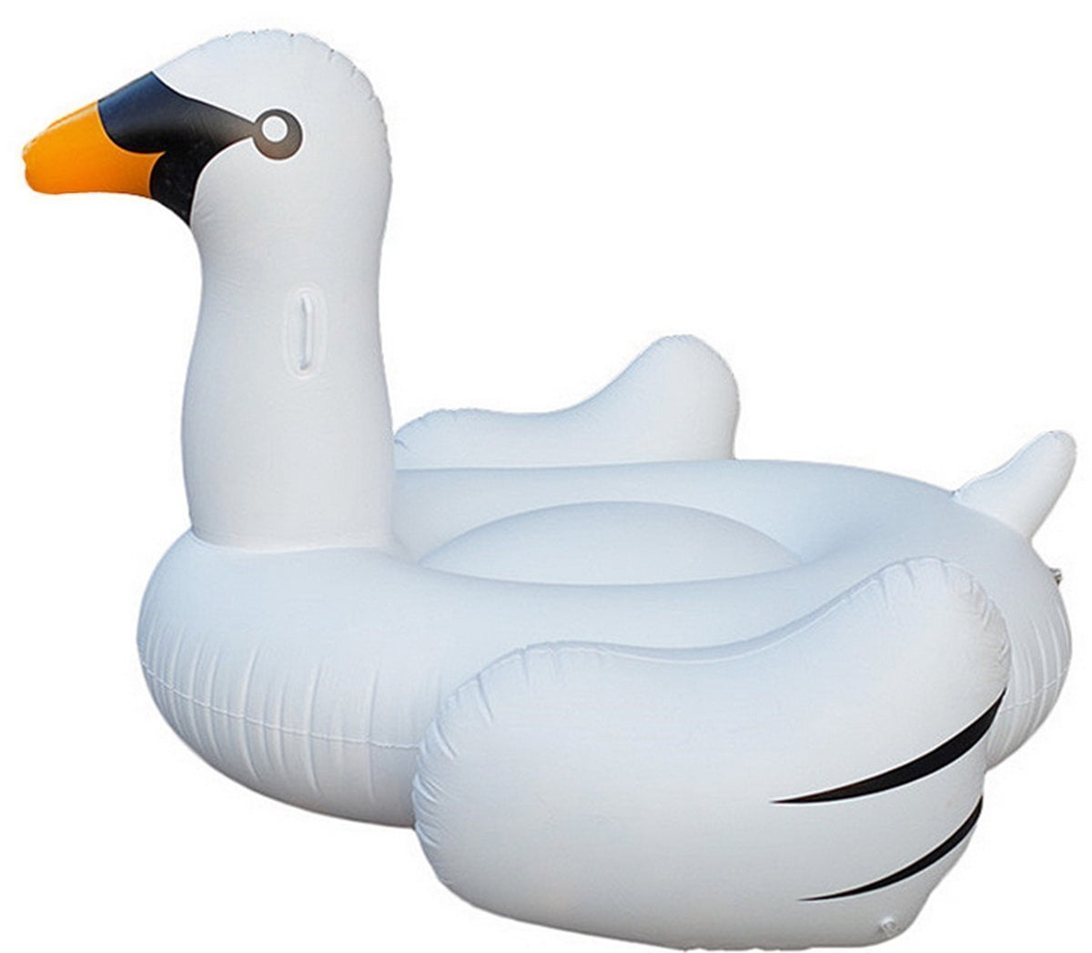 Inflatable Giant Rideable Swan Float Toy - Floatie Ride On Blow Up Summer Fun Pool Toy Lounger